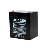 2x Pack - Ademco 4110XM Battery - Replacement UB1250 Universal Sealed Lead Acid Battery (12V, 5Ah, 5000mAh, F1 Terminal, AGM, SLA) - Includes 4 F1 to F2 Terminal Adapters