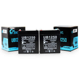 2x Pack - Securitron 62G Battery - Replacement UB1250 Universal Sealed Lead Acid Battery (12V, 5Ah, 5000mAh, F1 Terminal, AGM, SLA) - Includes 4 F1 to F2 Terminal Adapters