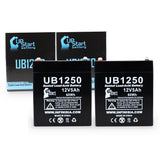 2x Pack - Silent Knight EP124526 Battery - Replacement UB1250 Universal Sealed Lead Acid Battery (12V, 5Ah, 5000mAh, F1 Terminal, AGM, SLA) - Includes 4 F1 to F2 Terminal Adapters