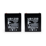 2-Pack UB1250 Sealed Lead Acid Battery Replacement (12V, 5Ah, 5000mAh, F1 Terminal, AGM, SLA)