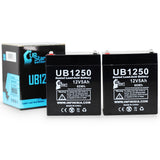 2x Pack - Innovonics RSM18 Battery - Replacement UB1250 Universal Sealed Lead Acid Battery (12V, 5Ah, 5000mAh, F1 Terminal, AGM, SLA) - Includes 4 F1 to F2 Terminal Adapters