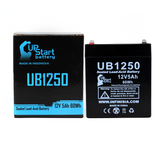 Yuasa NPH5-12 Battery - Replacement UB1250 Universal Sealed Lead Acid Battery (12V, 5Ah, 5000mAh, F1 Terminal, AGM, SLA) - Includes TWO F1 to F2 Terminal Adapters