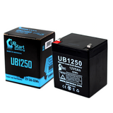 Acme EZXRWWWEP Battery - Replacement UB1250 Universal Sealed Lead Acid Battery (12V, 5Ah, 5000mAh, F1 Terminal, AGM, SLA) - Includes TWO F1 to F2 Terminal Adapters