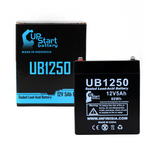 ACME Security System BPS Battery - Replacement UB1250 Universal Sealed Lead Acid Battery (12V, 5Ah, 5000mAh, F1 Terminal, AGM, SLA) - Includes TWO F1 to F2 Terminal Adapters