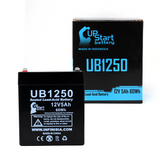 Silent Knight 621 Battery - Replacement UB1250 Universal Sealed Lead Acid Battery (12V, 5Ah, 5000mAh, F1 Terminal, AGM, SLA) - Includes TWO F1 to F2 Terminal Adapters