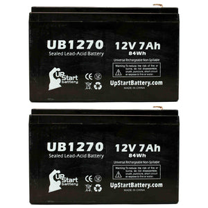 2x Pack - APC BACK-UPS 1000 BX1000-PCN Battery - Replacement UB1270 Universal Sealed Lead Acid Battery (12V, 7Ah, 7000mAh, F1 Terminal, AGM, SLA) - Includes 4 F1 to F2 Terminal Adapters