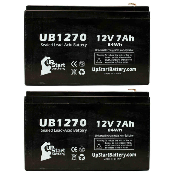2x Pack - APC BACK-UPS 1000 BX1000-PCN Battery - Replacement UB1270 Universal Sealed Lead Acid Battery (12V, 7Ah, 7000mAh, F1 Terminal, AGM, SLA) - Includes 4 F1 to F2 Terminal Adapters
