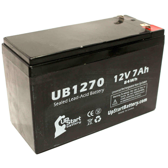 ADT Security Alarm 899953 (Option) Battery - Replacement UB1270 Universal Sealed Lead Acid Battery (12V, 7Ah, 7000mAh, F1 Terminal, AGM, SLA) - Includes TWO F1 to F2 Terminal Adapters