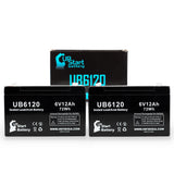 2x Pack - APC 520ES Battery - Replacement UB6120 Universal Sealed Lead Acid Battery (6V, 12Ah, 12000mAh, F1 Terminal, AGM, SLA) - Includes 4 F1 to F2 Terminal Adapters