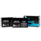 2x Pack - Para System MINUTEMAN A 12502 Battery - Replacement UB6120 Universal Sealed Lead Acid Battery (6V, 12Ah, 12000mAh, F1 Terminal, AGM, SLA) - Includes 4 F1 to F2 Terminal Adapters