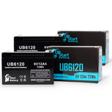 2x Pack - PACE 00 VITALMAX PULSE OXIMETE Battery - Replacement UB6120 Universal Sealed Lead Acid Battery (6V, 12Ah, 12000mAh, F1 Terminal, AGM, SLA) - Includes 4 F1 to F2 Terminal Adapters