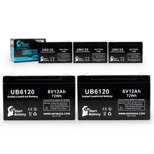 5-Pack UB6120 Sealed Lead Acid Battery Replacement (6V, 12Ah, F1 Terminal, AGM, SLA)