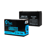 EAGLE PITCHER CFM6V10S2 Battery - Replacement UB6120 Universal Sealed Lead Acid Battery (6V, 12Ah, 12000mAh, F1 Terminal, AGM, SLA) - Includes TWO F1 to F2 Terminal Adapters