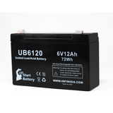 3-Pack UB6120 Sealed Lead Acid Battery Replacement (6V, 12Ah, F1 Terminal, AGM, SLA)