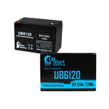 CHLORIDE NMA174Y2 Battery - Replacement UB6120 Universal Sealed Lead Acid Battery (6V, 12Ah, 12000mAh, F1 Terminal, AGM, SLA) - Includes TWO F1 to F2 Terminal Adapters