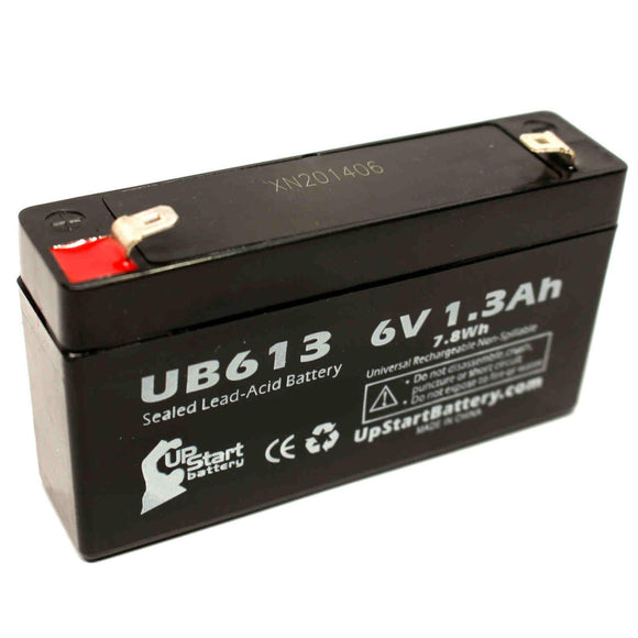 UB613 Sealed Lead Acid Battery Replacement (6V, 1.3Ah, F1 Terminal, AGM, SLA)