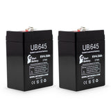 2x Pack - APC SmartUPS 400 Battery - Replacement UB645 Universal Sealed Lead Acid Battery (6V, 4.5Ah, 4500mAh, F1 Terminal, AGM, SLA) - Includes 4 F1 to F2 Terminal Adapters