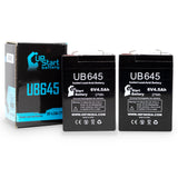 2x Pack - Dual Lite 3901 Battery - Replacement UB645 Universal Sealed Lead Acid Battery (6V, 4.5Ah, 4500mAh, F1 Terminal, AGM, SLA) - Includes 4 F1 to F2 Terminal Adapters