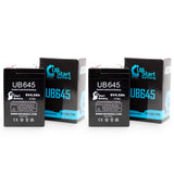 2x Pack - AMERICAN BENTLEY MICRORATE INFUSION PUMP Battery - Replacement UB645 Universal Sealed Lead Acid Battery (6V, 4.5Ah, 4500mAh, F1 Terminal, AGM, SLA) - Includes 4 F1 to F2 Terminal Adapters