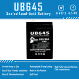 3-Pack UB645 Sealed Lead Acid Battery Replacement (6V, 4.5Ah, F1 Terminal, AGM, SLA)