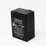 2x Pack - CSB/Prism GH640 Battery - Replacement UB645 Universal Sealed Lead Acid Battery (6V, 4.5Ah, 4500mAh, F1 Terminal, AGM, SLA) - Includes 4 F1 to F2 Terminal Adapters