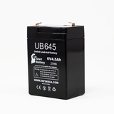 American Hospital Supply 9009183 Battery - Replacement UB645 Universal Sealed Lead Acid Battery (6V, 4.5Ah, 4500mAh, F1 Terminal, AGM, SLA) - Includes TWO F1 to F2 Terminal Adapters