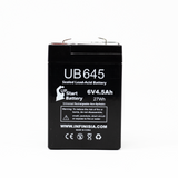 2x Pack - CSB/Prism GH640 Battery - Replacement UB645 Universal Sealed Lead Acid Battery (6V, 4.5Ah, 4500mAh, F1 Terminal, AGM, SLA) - Includes 4 F1 to F2 Terminal Adapters