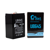Light Alarms 5E15BB Battery - Replacement UB645 Universal Sealed Lead Acid Battery (6V, 4.5Ah, 4500mAh, F1 Terminal, AGM, SLA) - Includes TWO F1 to F2 Terminal Adapters