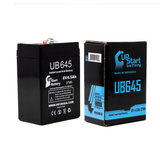 Trio Lighting TL930007 Battery - Replacement UB645 Universal Sealed Lead Acid Battery (6V, 4.5Ah, 4500mAh, F1 Terminal, AGM, SLA) - Includes TWO F1 to F2 Terminal Adapters