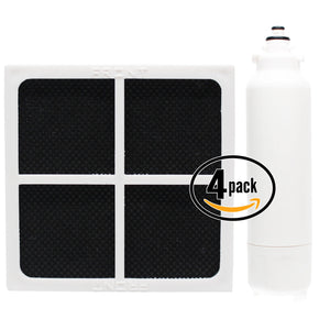 4-Pack LG LSC22991ST Refrigerator Water & Air Filter Replacement Kit