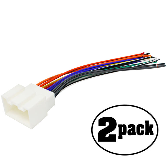 2-Pack Compatible Radio Wiring Harness for Ford/Lincoln/Mazda 1998-Up into Car, 16 Pin