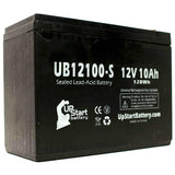 2x Pack Razor iMod (Version 1-8) Battery - Replaces UB12100-S Universal Sealed Lead Acid Batteries (12V, 10Ah, 10000mAh, F2 Terminal, AGM, SLA)