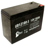 4-Pack UB12100-S Sealed Lead Acid Battery Replacement (12V, 10Ah, F2 Terminal, AGM, SLA)