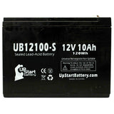 5-Pack UB12100-S Sealed Lead Acid Battery Replacement (12V, 10Ah, F2 Terminal, AGM, SLA)